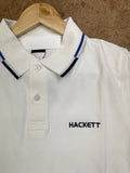 HKT LONDON TIPPED COLLAR LUXURY COTTON PIQUÉ POLO T-SHIRT