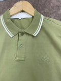 LEWE TIPPED COLLAR MONOGRAM EMBROIDERED POLO T-SHIRT