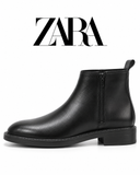 ZARA Men’s Black Leather Ankle Boots