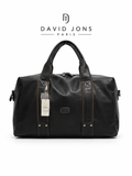 David Jons Paris Black Faux-Leather Duffle Bag