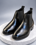 Zara Men’s Black & Brown Leather Chelsea Ankle Boots