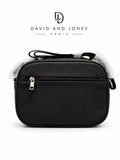 DAVID & JONES Sleek Textured Black Messenger BAG