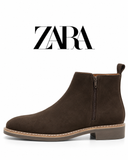 ZARA Men’s Dark Brown Suede Chelsea Ankle Boots