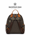 DARK MONOGRAM WITH TAN TRIM LADIES BACK PACK