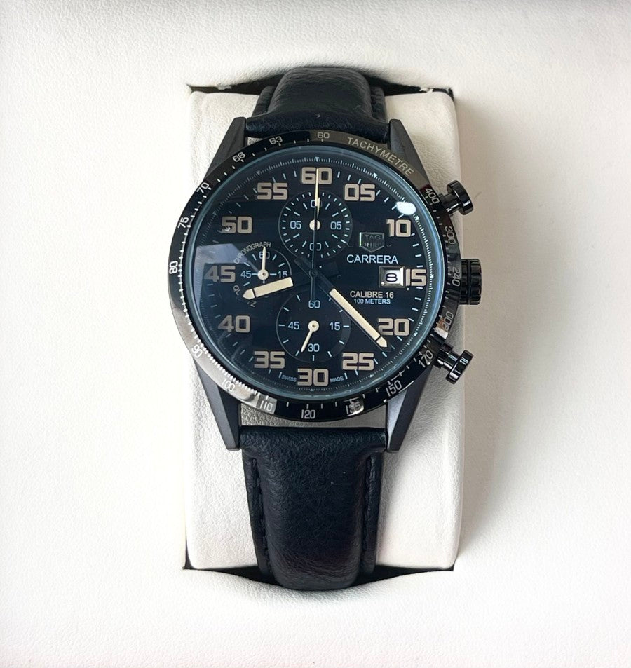TAG HUER LEATHER WATCH