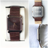 POLC SQUARE LEATHR WATCH