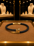 Modern Woven Black Cord Bracelet