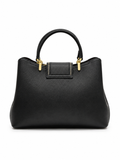 MANGOLIA ELEGANT BLACK LEATHER TOP-HANDLE TOTE LADIES BAG
