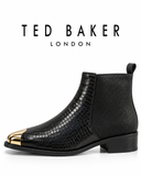 TED BAKER Gilded Edge: Snakeskin Embossed Gold-Tip Boots