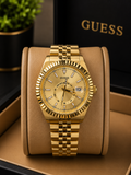 GUESS Continental Gold-Tone Day-Date Metal strap original watch