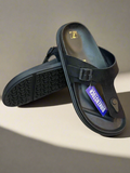 BRKN BLACK SOLE LEATHER SLIPPER