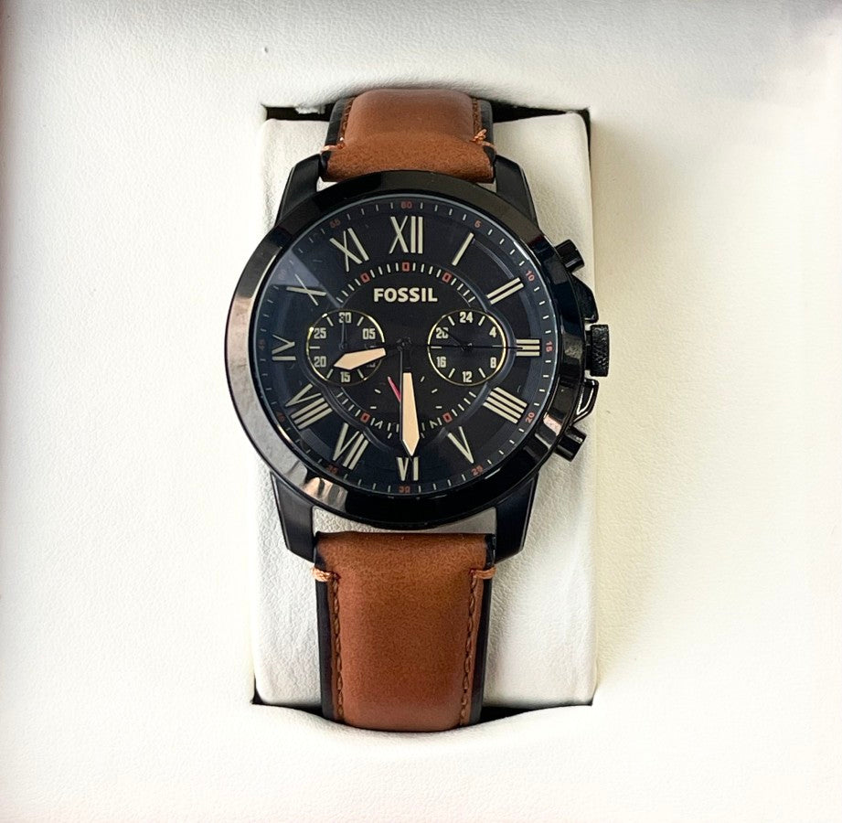 FSL QUARTZ LEATHER WATCH