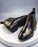 Zara Men’s Black & Brown Leather Chelsea Ankle Boots