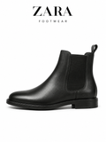 ZRA Essential Matte Black Leather Chelsea Boots