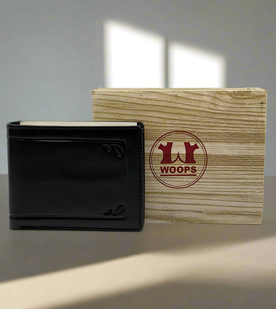 WOOPS LEATHER BI FOLD MENS WALLET