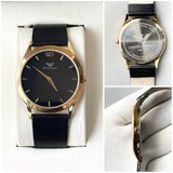 ARMNI LEATHER STRAP WATCH