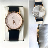 C-K LEATHER STRAP WATCH