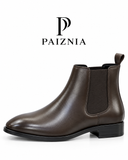 PAIZNIA Red-Bottom Leather Chelsea Boot