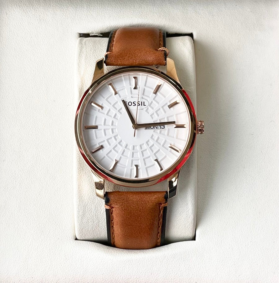 FOSL QUARTZ LEATHER WATCH