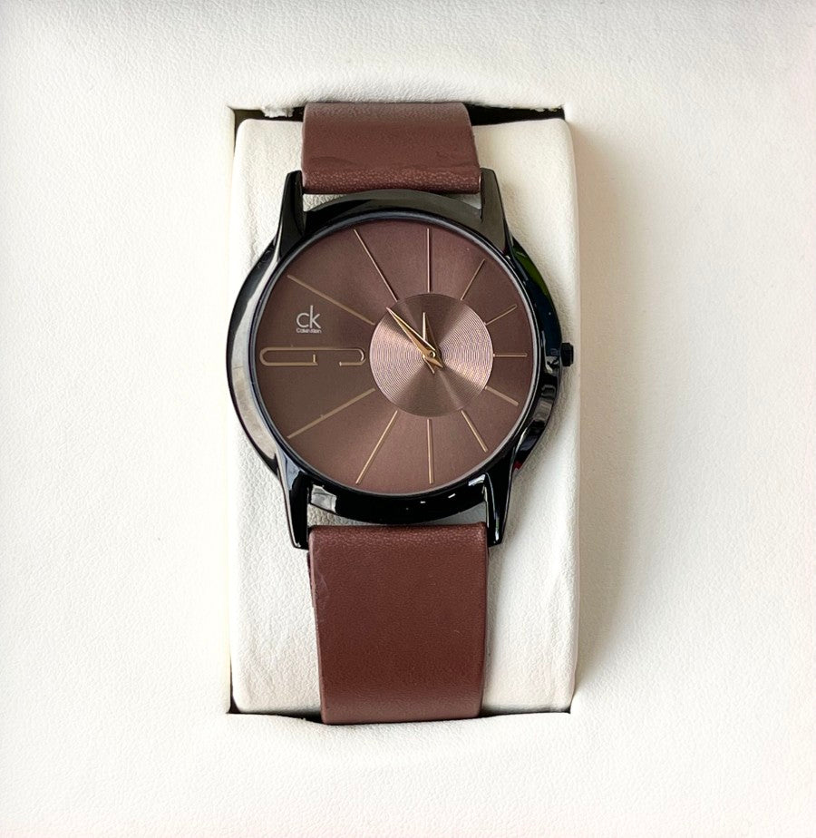 C-K BASIC LEATHER WATCH