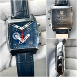 TAG HUER V4 LEATHER STRAP WATCH