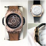 HUBLT GLOBE LEATHER WATCH
