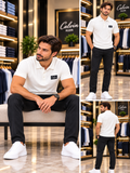 C-K SCRIPT LOGO PATCH PIQUÉ POLO T-SHIRT