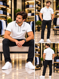 C-K CONTRAST TIPPING LOGO PATCH PIQUÉ POLO T-SHIRT