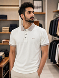 EM P ARMNI CONTRAST COLLAR LUXE POLO T-SHIRT