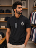 R/R CREST EMBLEM LUXE POLO T-SHIRT