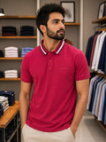 R/R CRIMSON TIPPED LUXE POLO T-SHIRT