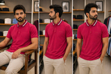 R/R CRIMSON TIPPED LUXE POLO T-SHIRT