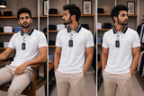 R/R ABSTRACT COLLAR LUXE POLO T-SHIRT