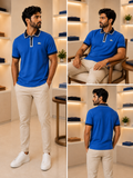 LCST EMBROIDERED CROCODILE CONTRAST TIPPED POLO T-SHIRT