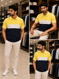 PMA COLOR-BLOCKED COTTON PIQUÉ POLO T-SHIRT
