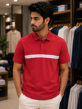 C-K EMBOSSED LOGO STRIPE PIQUÉ POLO T-SHIRT
