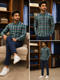 RLP MULTICOLOR MADRAS PLAID LINEN BUTTON-DOWN CHECKS SHIRT