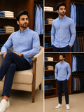 RLP GLEN PLAID LINEN-COTTON BUTTON-DOWN CHECKS SHIRT