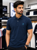 HKT LONDON LUXURY ESSENTIAL CUSHION SHIELD PIQUE POLO T-SHIRT