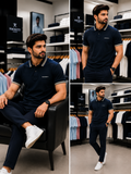 HKT SPORT RACING CONTRAST PANEL PIQUE POLO T-SHIRT