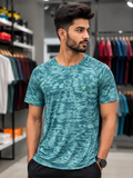 GYMSHARK APEX ACTIVE SPORT WATER PATTERN TRAINING DRIFIT T-SHIRT