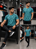 GYMSHARK APEX ACTIVE SPORT WATER PATTERN TRAINING DRIFIT T-SHIRT