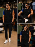 FRD PRRY X CDG COLOR-BLOCK SLEEVE COTTON PIQUÉ POLO T-SHIRT