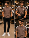 BLMN PARIS LOGO TAPE EMBOSSED BUTTON PIQUÉ POLO T-SHIRT