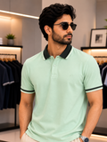 A-X CONTRAST COLLAR POLO T-SHIRT