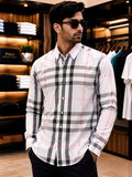 BRBRY PASTEL CHECK LONG-SLEEVE CASUAL CHECKS SHIRT
