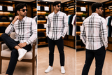 BRBRY PASTEL CHECK LONG-SLEEVE CASUAL CHECKS SHIRT