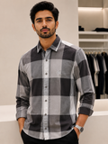BRBRRY CHARCOAL CHECK LONG-SLEEVE CASUAL CHECKS SHIRT