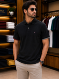 TMY TIPPED CUFF PREMIUM COTTON POLO T-SHIRT