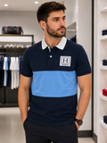 HKT SPORT COLOR-BLOCKED PREMIUM COTTON POLO T-SHIRT